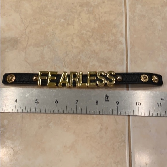 FEARLESS Leather and Gold Bracelet - Picture 1 of 5